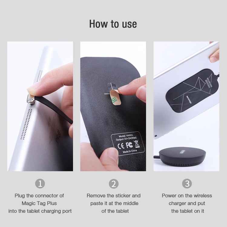 NILLKIN NKR01 For iPad 9.7 / 10.2 inch & iPad Air 10.5 inch & iPad Pro 10.5 inch Long Magic Tag Plus QI Standard Wireless Charging Receiver with 8 Pin Port