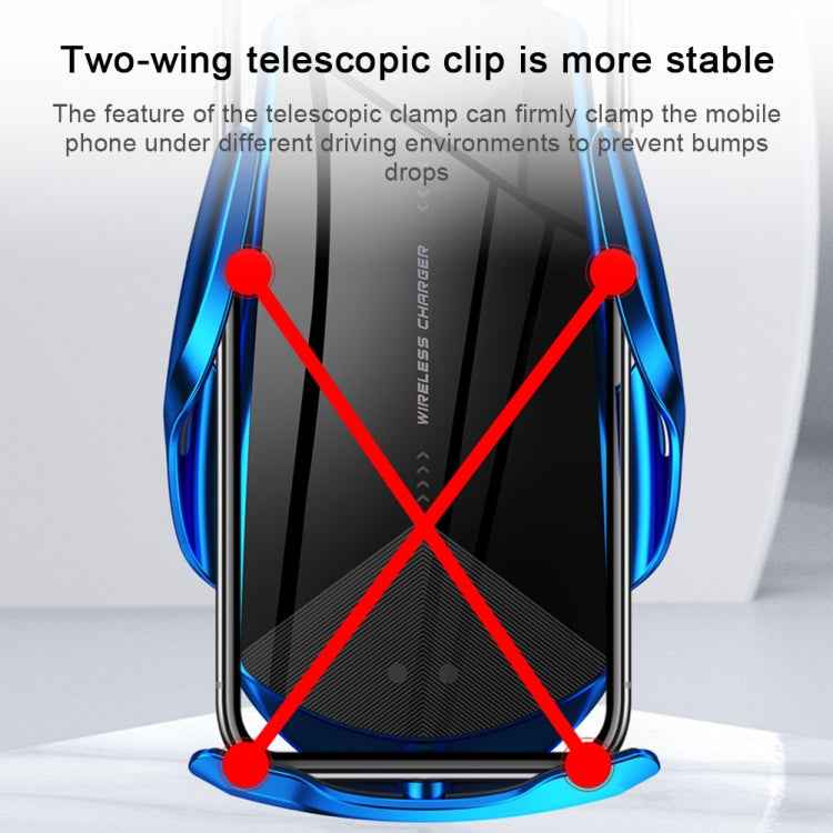 Q2 15W Universal Rotation Infrared Induction Magnetic Car Wireless Charging Mobile Phone Holder with Micro USB + 8 Pin + Type-C / USB-C Magnetic Connector