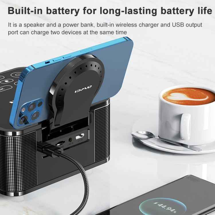 awei Y332 Wireless Charging Bluetooth 5.0 Speaker, Support Hands Free Voice Call