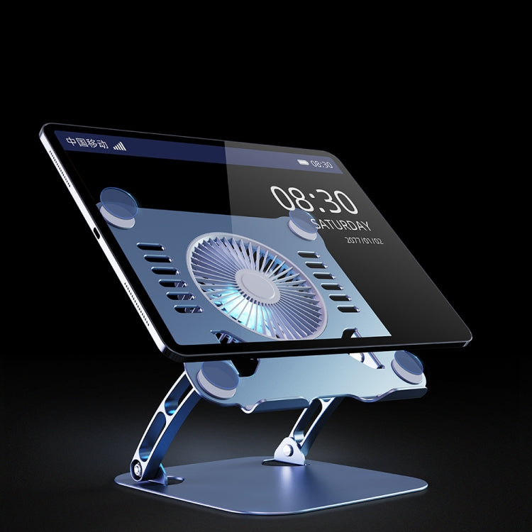 R-JUST HZ22 Dual-purpose Desktop Fan Aluminum Alloy Laptop  Bracket with Light