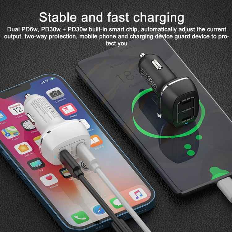 ACC-580 Dual Ports PD 60W Fast Charging Car Charger