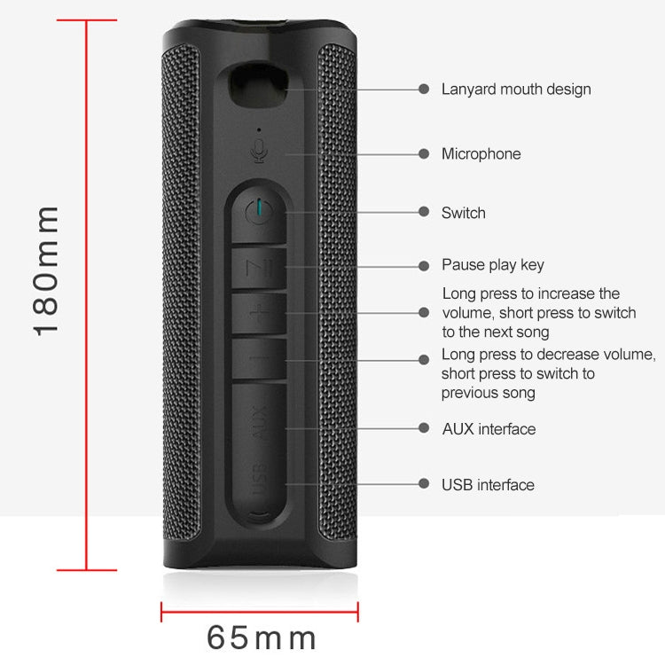 EBS-603 Portable Outdoor Waterproof TWS Audio 3D Surround Wireless Bluetooth Speaker