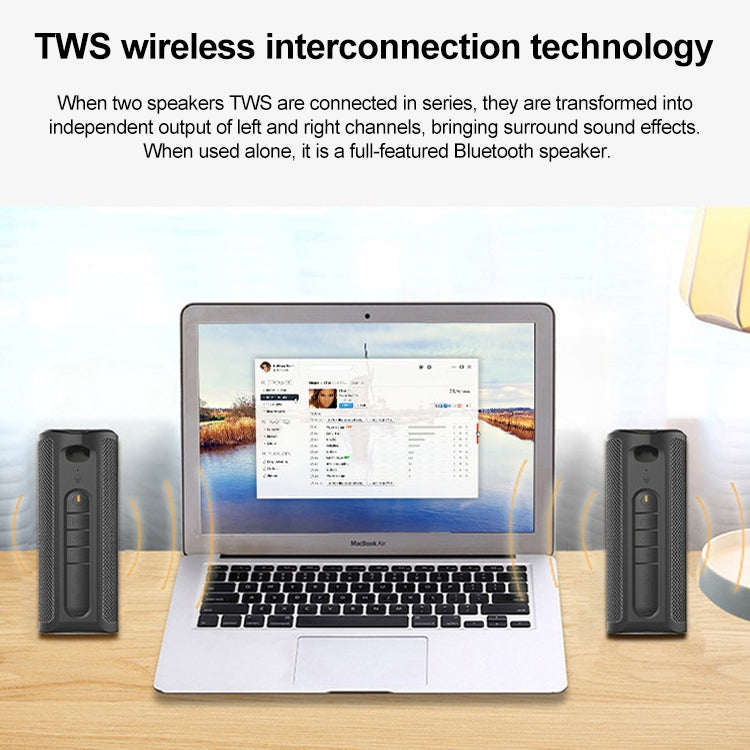 EBS-603 Portable Outdoor Waterproof TWS Audio 3D Surround Wireless Bluetooth Speaker