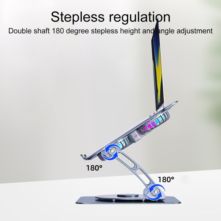 R- JUST HZ13-1 Rotating Foldable Multi-Angle Aluminum Alloy Laptop Fan Bracket, HZ13-1 Grey, HZ13-1 Silver