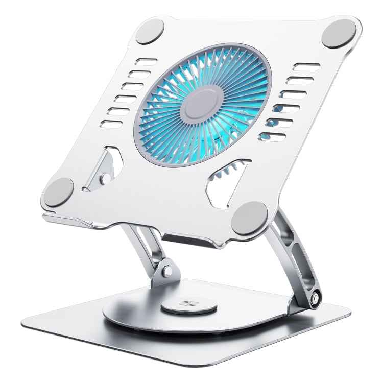 R- JUST HZ22-1 Rotating Dual-purpose Desktop Fan Aluminum Alloy Laptop Stand