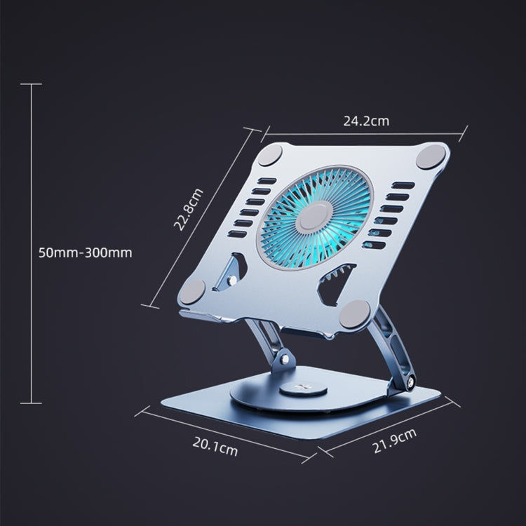 R- JUST HZ22-1 Rotating Dual-purpose Desktop Fan Aluminum Alloy Laptop Stand