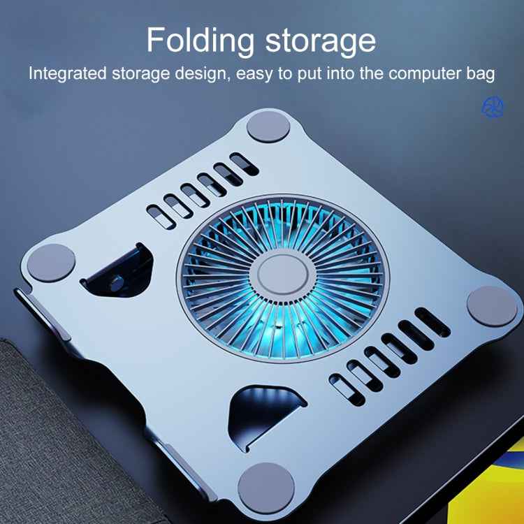 R- JUST HZ22-1 Rotating Dual-purpose Desktop Fan Aluminum Alloy Laptop Stand