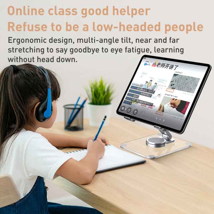 R-JUST T632 Acrylic 360 Degree Rotating Desktop Tablet Stand