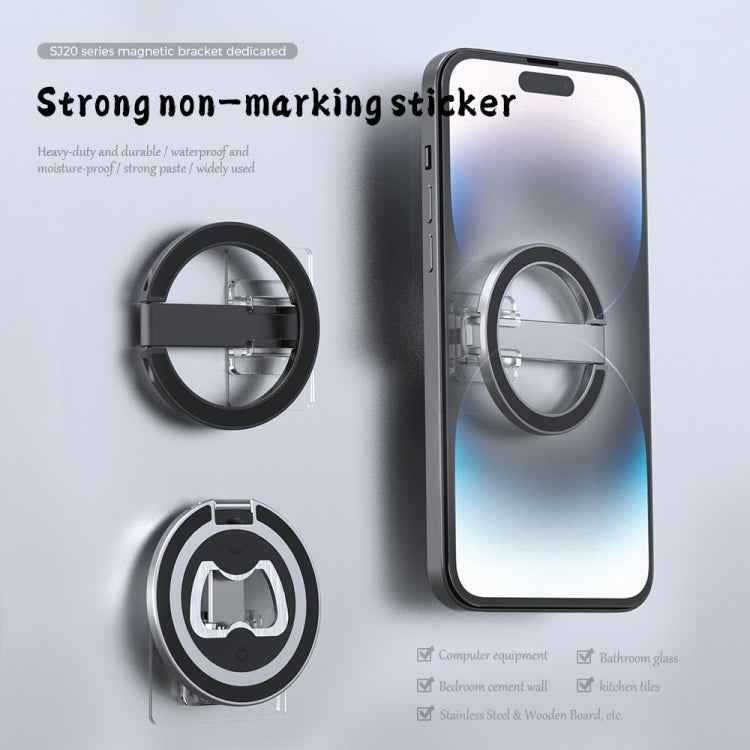 R-JUST SJ20-1 Aluminum Alloy Magnetic Bottle Opener Cellphone Holder With No Trace Sticker