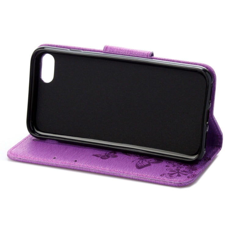 For  iPhone 8 & 7   Pressed Flowers Butterfly Pattern Horizontal Flip Leather Case with Holder & Card Slots & Wallet