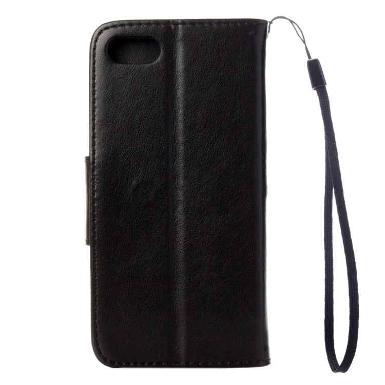 For  iPhone 8 & 7  Pressed Flowers Horizontal Flip Leather Case with Holder & Card Slots & Wallet