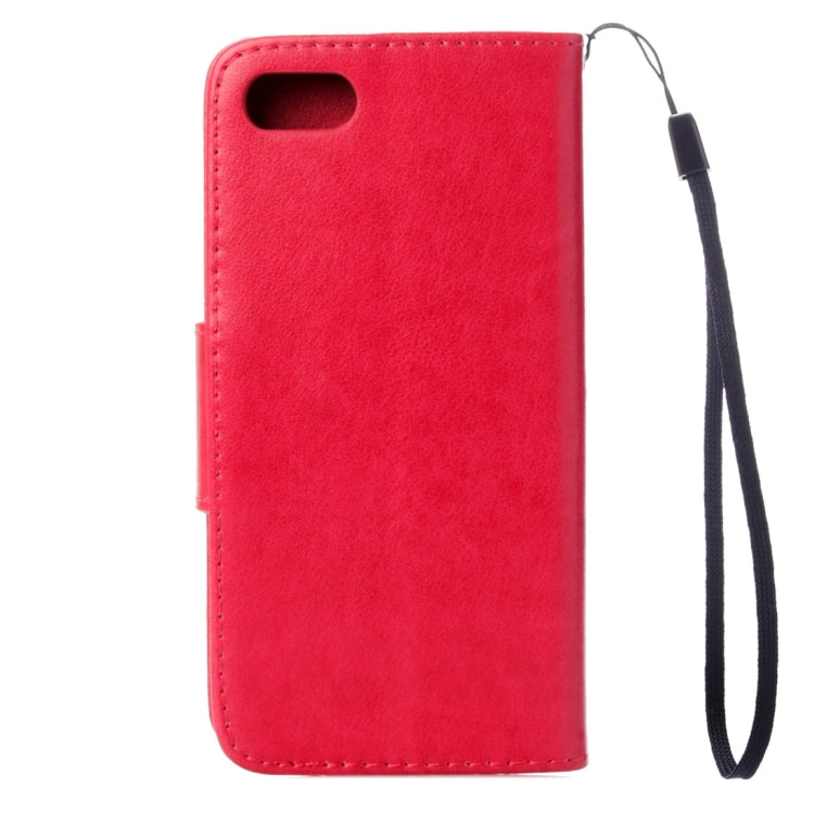 For  iPhone 8 & 7  Pressed Flowers Horizontal Flip Leather Case with Holder & Card Slots & Wallet