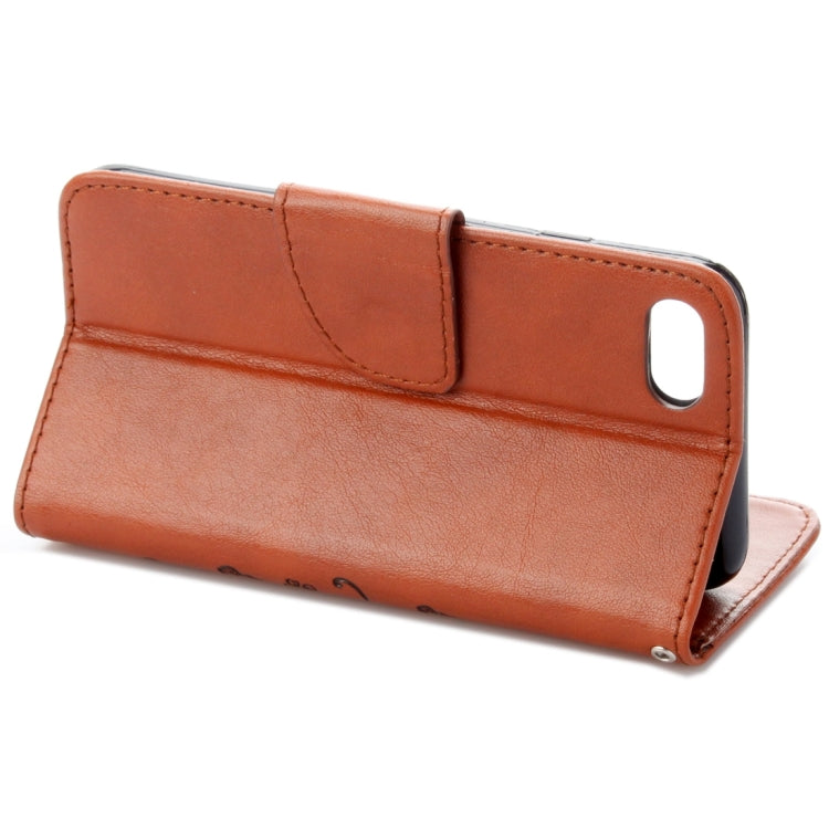For  iPhone 8 & 7  Pressed Flowers Horizontal Flip Leather Case with Holder & Card Slots & Wallet