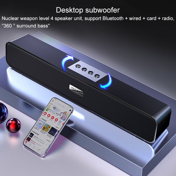 YINDIAO A36 Bluetooth 5.0 Smart Subwoofer Computer Wireless Bluetooth Speaker, Bluetooth Upgrade Version, Bluetooth Upgrade Version(Black), Bluetooth Upgrade Version(Grey)