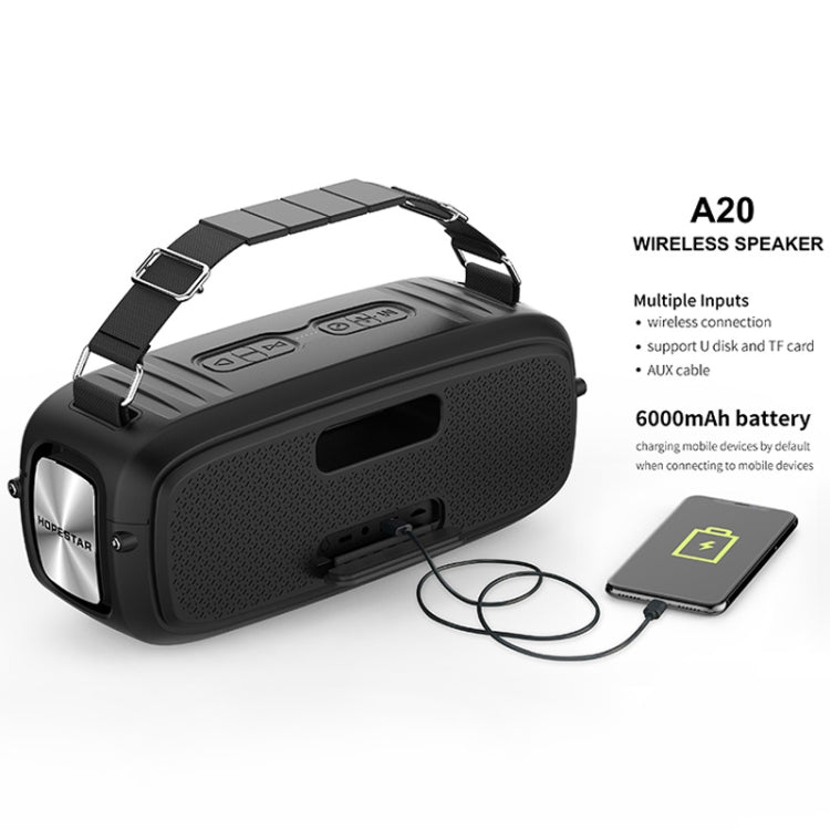 HOPESTAR A20 Pro TWS Portable Outdoor Waterproof Subwoofer Bluetooth Speaker with Microphone, Support Power Bank & Hands-free Call & U Disk & TF Card & 3.5mm AUX, A20 Pro Red, A20 Pro Yellow, A20 Pro Black, A20 Pro Green, A20 Pro Blue