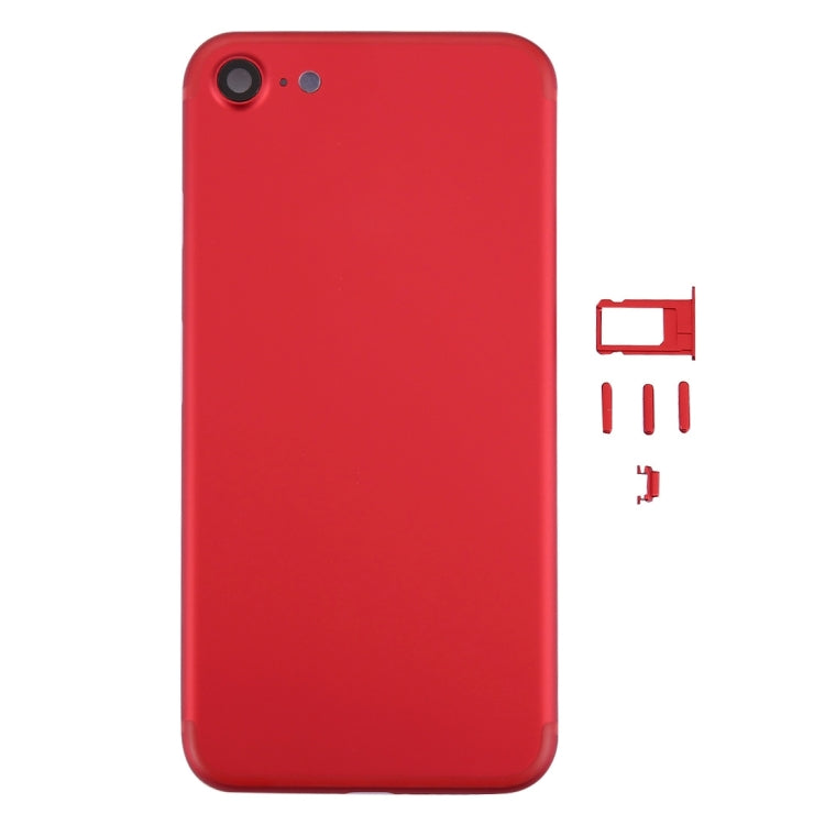 6 in 1 for iPhone 7 (Back Cover (With Camera Lens) + Card Tray + Volume Control Key + Power Button + Mute Switch Vibrator Key + Sign) Full Assembly Housing Cover, For iPhone 7(Assembly), For iPhone 7 (Red White), For iPhone 7 (Red Black)