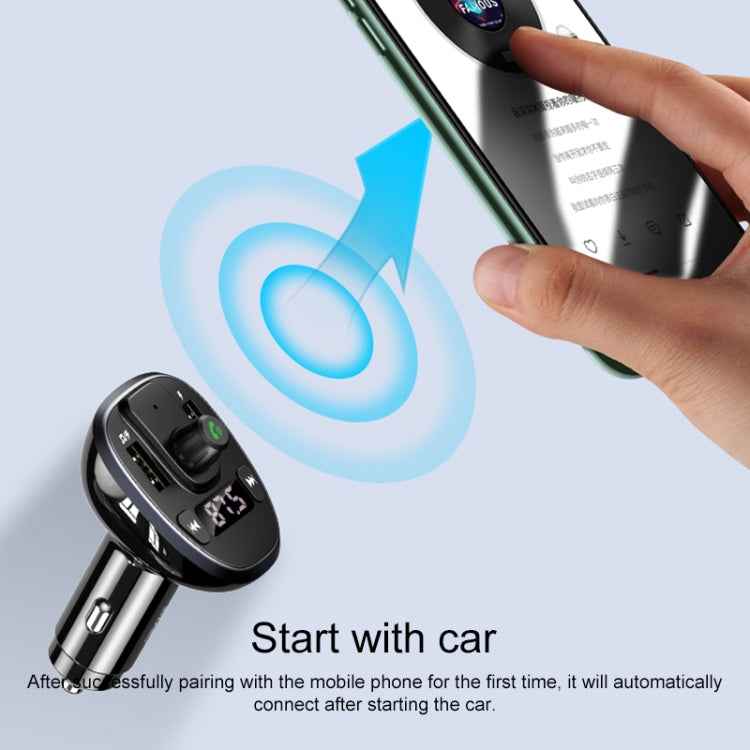 USAMS US-CC115 C21 Dual USB 3.4A Digital Display Wireless FM Car Charger