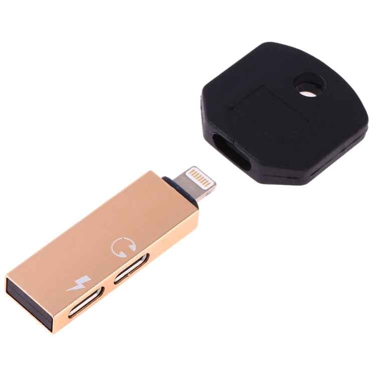 RC16 Dual 8 Pin Female to 8 Pin Male Key Shape Mini Portable Audio & Charge Adapter