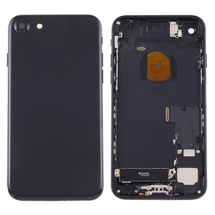 Battery Back Cover Assembly with Card Tray for iPhone 7, For iPhone 7 (Full Assembly), For iPhone 7, For iPhone 7 (Jet Black) - BSPART