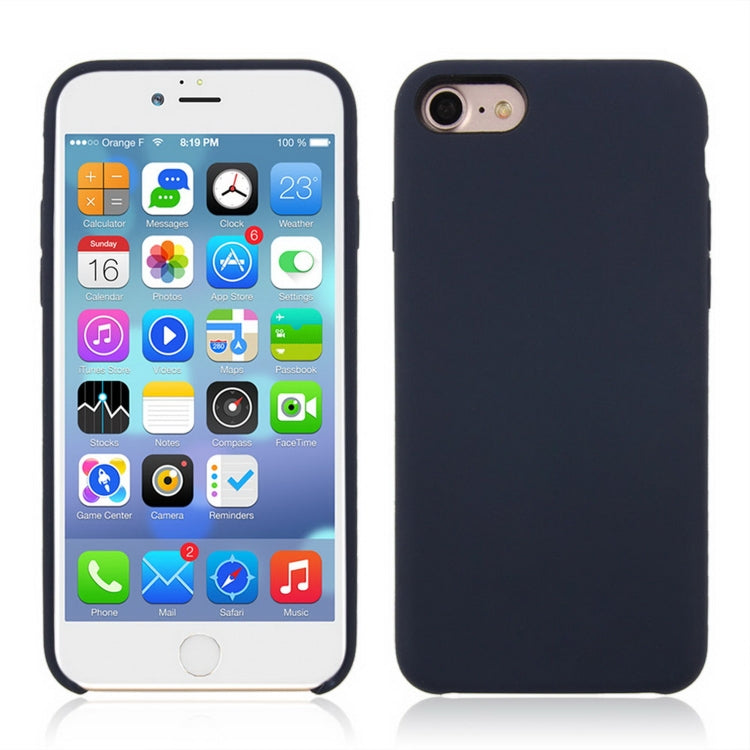 For iPhone 8 & 7 Pure Color Liquid Silicone + PC Shockproof Defender Case