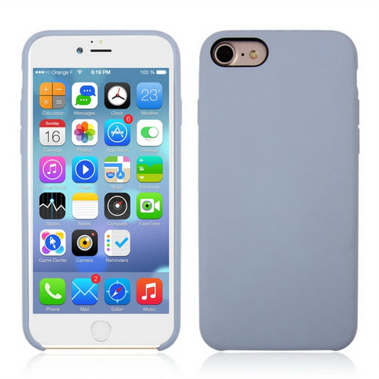 For iPhone 8 & 7 Pure Color Liquid Silicone + PC Shockproof Defender Case