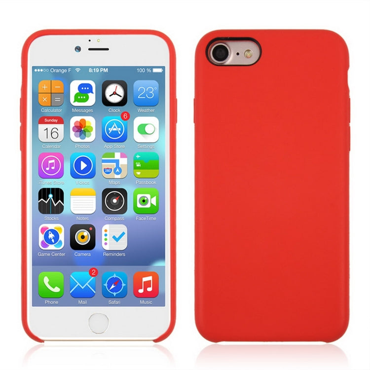 For iPhone 8 & 7 Pure Color Liquid Silicone + PC Shockproof Defender Case