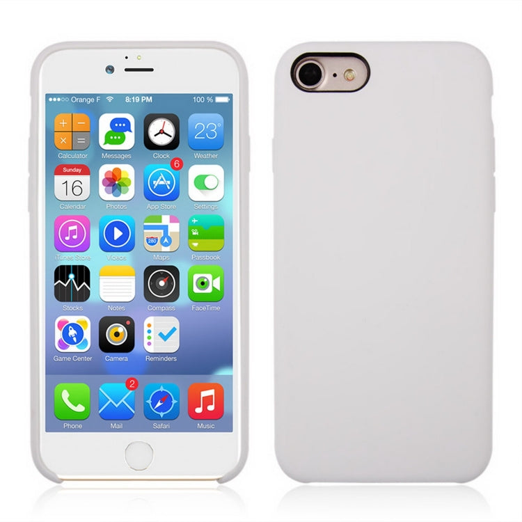 For iPhone 8 & 7 Pure Color Liquid Silicone + PC Shockproof Defender Case