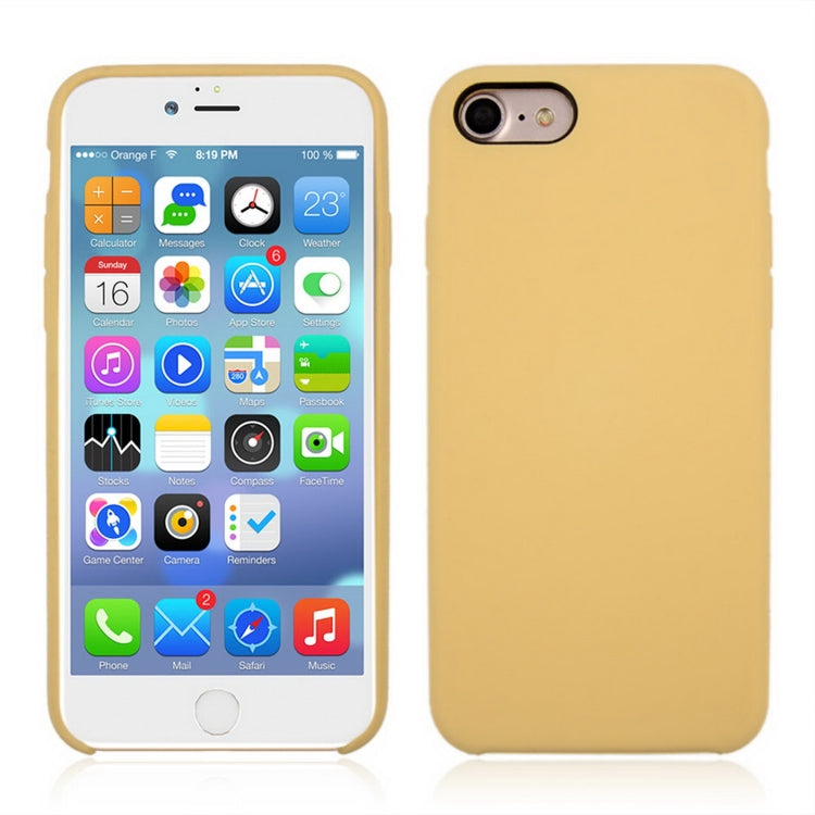 For iPhone 8 & 7 Pure Color Liquid Silicone + PC Shockproof Defender Case