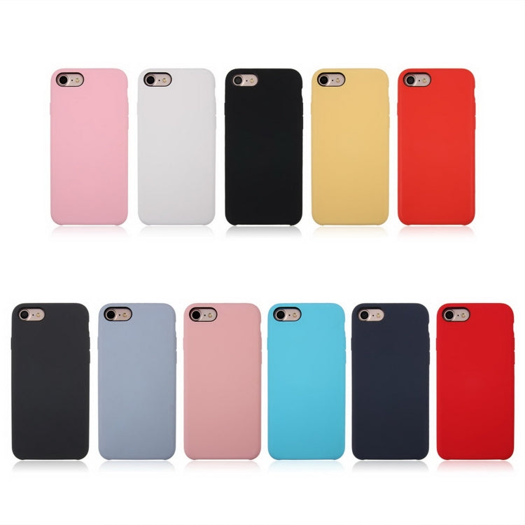 For iPhone 8 & 7 Pure Color Liquid Silicone + PC Shockproof Defender Case