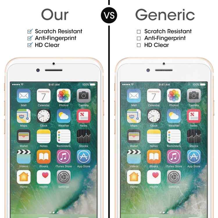 For iPhone 8 Plus & iPhone 7 Plus 0.26mm 9H Surface Hardness 2.5D Explosion-proof Tempered Glass Non-full Screen Film