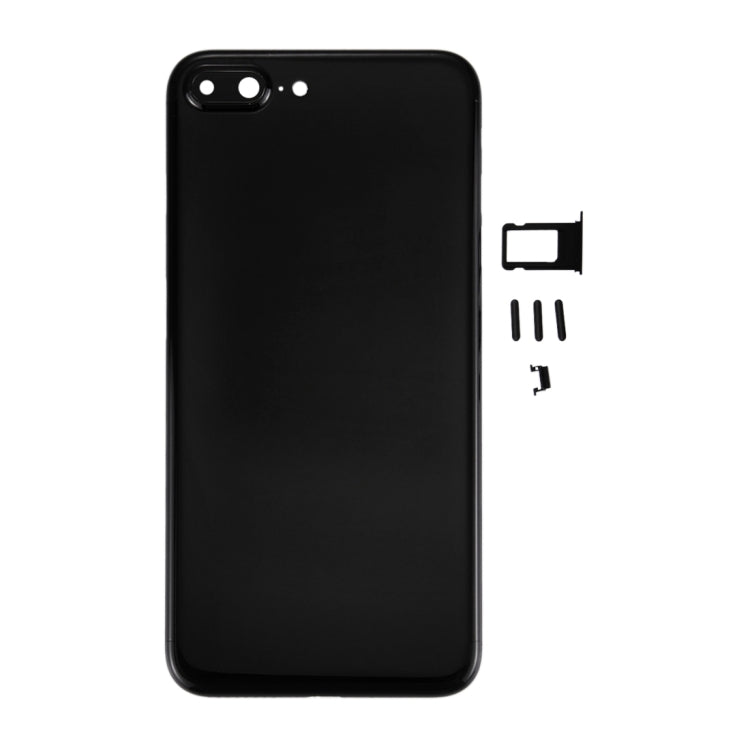 6 in 1 for iPhone 7 Plus (Back Cover + Card Tray + Volume Control Key + Power Button + Mute Switch Vibrator Key + Sign) Full Assembly Housing Cover (Jet Black), For iPhone 7 Plus Jet Black