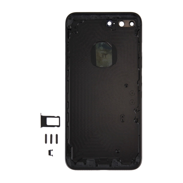 6 in 1 for iPhone 7 Plus (Back Cover + Card Tray + Volume Control Key + Power Button + Mute Switch Vibrator Key + Sign) Full Assembly Housing Cover (Jet Black), For iPhone 7 Plus Jet Black