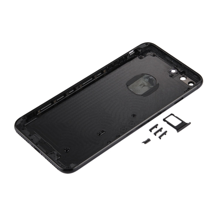 6 in 1 for iPhone 7 Plus (Back Cover + Card Tray + Volume Control Key + Power Button + Mute Switch Vibrator Key + Sign) Full Assembly Housing Cover (Jet Black), For iPhone 7 Plus Jet Black