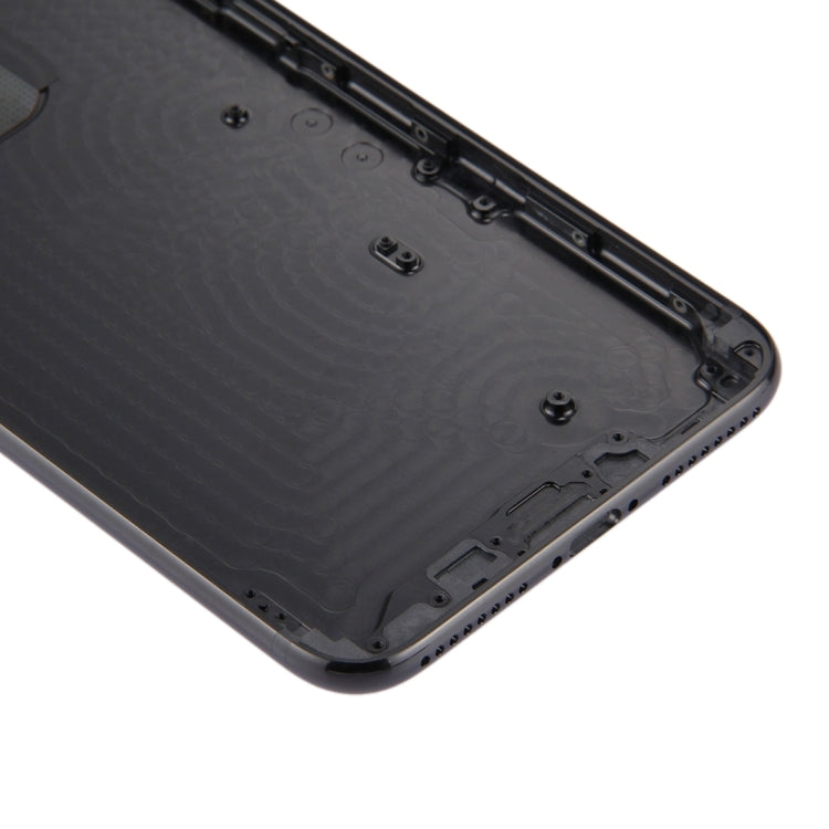 6 in 1 for iPhone 7 Plus (Back Cover + Card Tray + Volume Control Key + Power Button + Mute Switch Vibrator Key + Sign) Full Assembly Housing Cover (Jet Black), For iPhone 7 Plus Jet Black