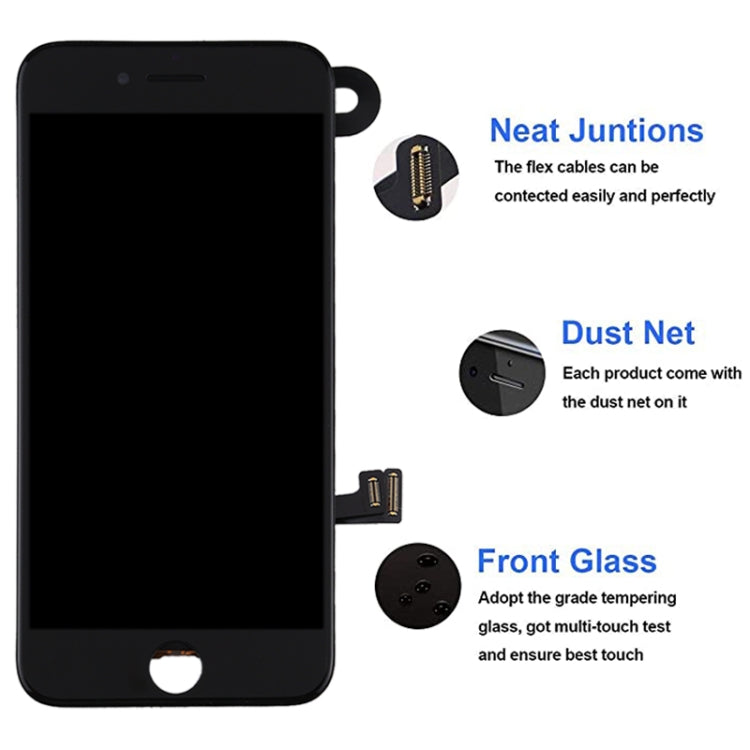 Pantalla LCD incluye cámara frontal para iPhone 7 Plus, i7 Plus Negro con cámara, i7 Plus Blanco con cámara
