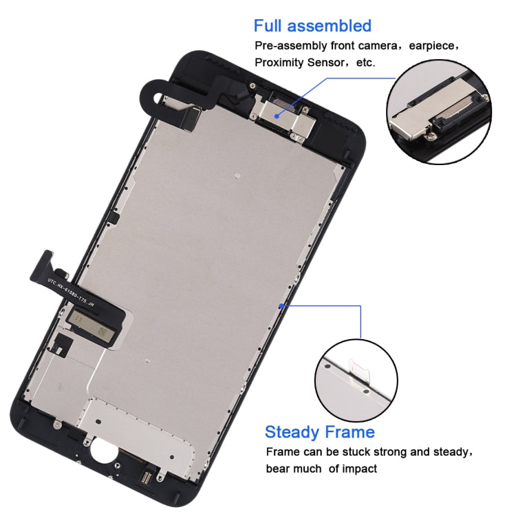 Pantalla LCD incluye cámara frontal para iPhone 7 Plus, i7 Plus Negro con cámara, i7 Plus Blanco con cámara