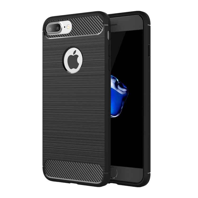 For iPhone 7 Plus Brushed Texture Fiber TPU Rugged Armor Protective Case