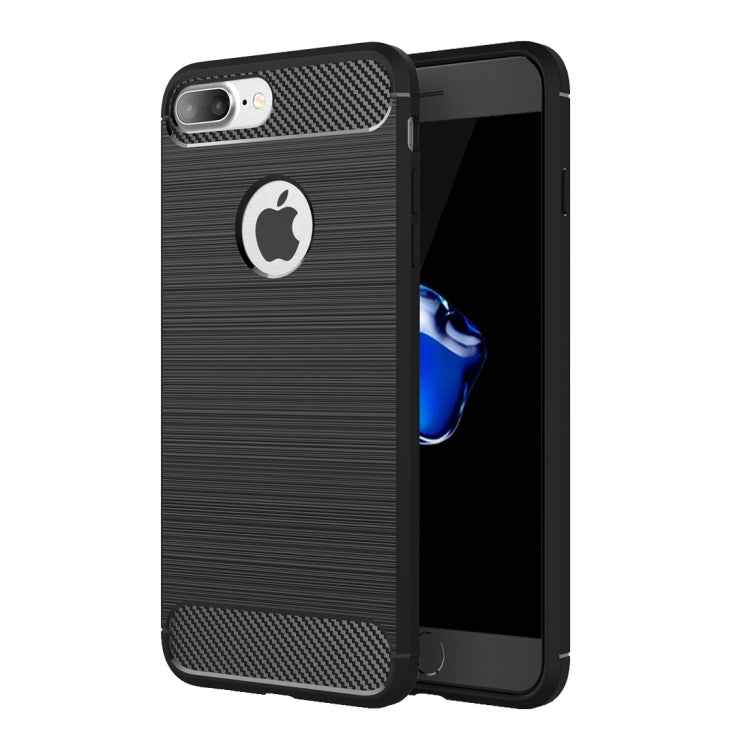 For iPhone 7 Plus Brushed Texture Fiber TPU Rugged Armor Protective Case