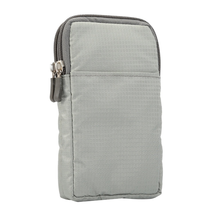 Universal Multi-function Plaid Texture Double Layer Zipper Sports Waist Bag / Shoulder Bag for iPhone X  & 7 & 7 Plus / Galaxy S9+ / S8+ / Note 8 / Sony Xperia Z5 / Huawei Mate 8, Size: 16.5 x 9.0 x 3.0cm
