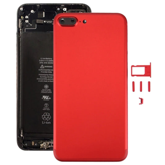 6 in 1 for iPhone 7 Plus (Back Cover (With Camera Lens)  + Card Tray + Volume Control Key + Power Button + Mute Switch Vibrator Key + Sign) Full Assembly Housing Cover, For iPhone 7 Plus, For iPhone 7 Plus (Red White), For iPhone 7 Plus (Red Black)