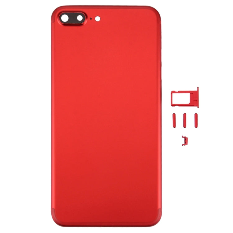 6 in 1 for iPhone 7 Plus (Back Cover (With Camera Lens)  + Card Tray + Volume Control Key + Power Button + Mute Switch Vibrator Key + Sign) Full Assembly Housing Cover, For iPhone 7 Plus, For iPhone 7 Plus (Red White), For iPhone 7 Plus (Red Black)