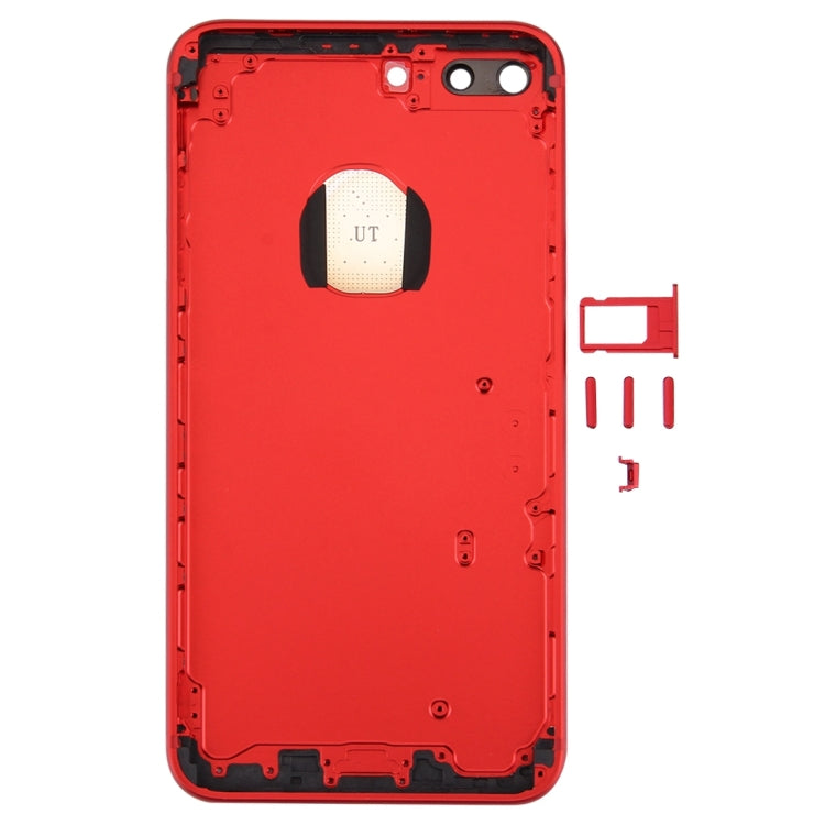 6 in 1 for iPhone 7 Plus (Back Cover (With Camera Lens)  + Card Tray + Volume Control Key + Power Button + Mute Switch Vibrator Key + Sign) Full Assembly Housing Cover, For iPhone 7 Plus, For iPhone 7 Plus (Red White), For iPhone 7 Plus (Red Black)