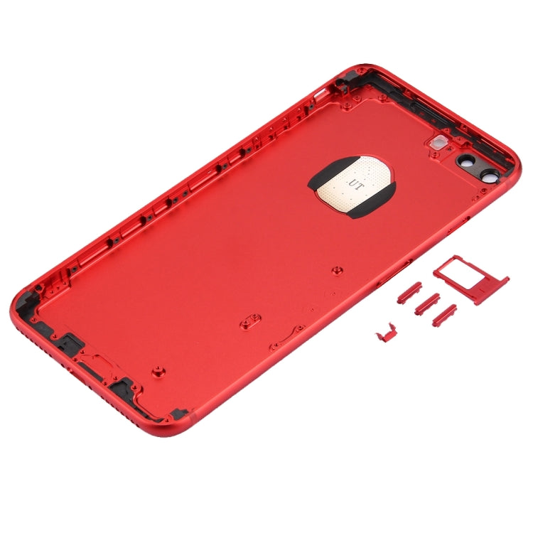 6 in 1 for iPhone 7 Plus (Back Cover (With Camera Lens)  + Card Tray + Volume Control Key + Power Button + Mute Switch Vibrator Key + Sign) Full Assembly Housing Cover, For iPhone 7 Plus, For iPhone 7 Plus (Red White), For iPhone 7 Plus (Red Black)