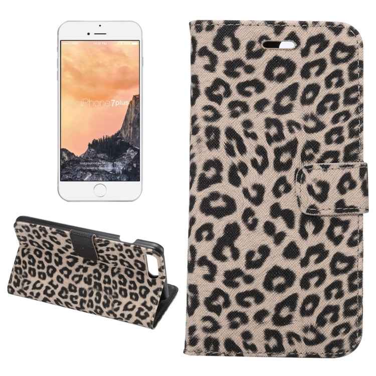For iPhone 8 Plus & 7 Plus   Leopard Texture Horizontal Flip Leather Case with Holder & Card Slots & Wallet