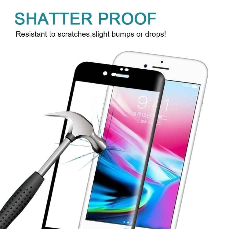 For iPhone SE 2020 / 8 / 7  0.3mm 9H Surface Hardness 4D Curved Full Screen Tempered Glass Screen Protector