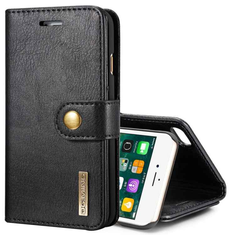 DG.MING for iPhone 8 & 7  Crazy Horse Texture Horizontal Flip Detachable Magnetic Protective Case with Holder & Card Slots & Wallet