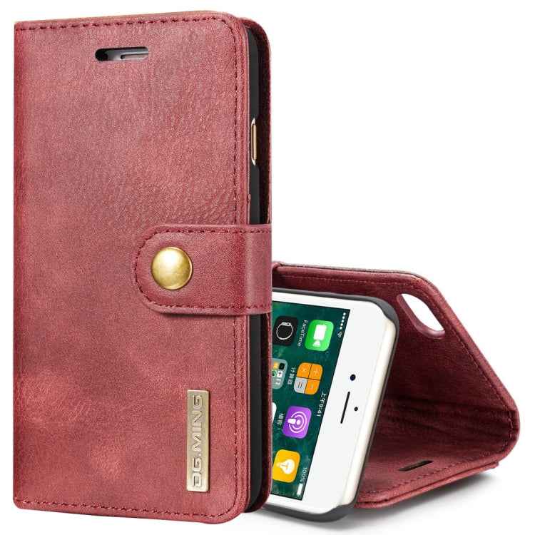 DG.MING for iPhone 8 & 7  Crazy Horse Texture Horizontal Flip Detachable Magnetic Protective Case with Holder & Card Slots & Wallet