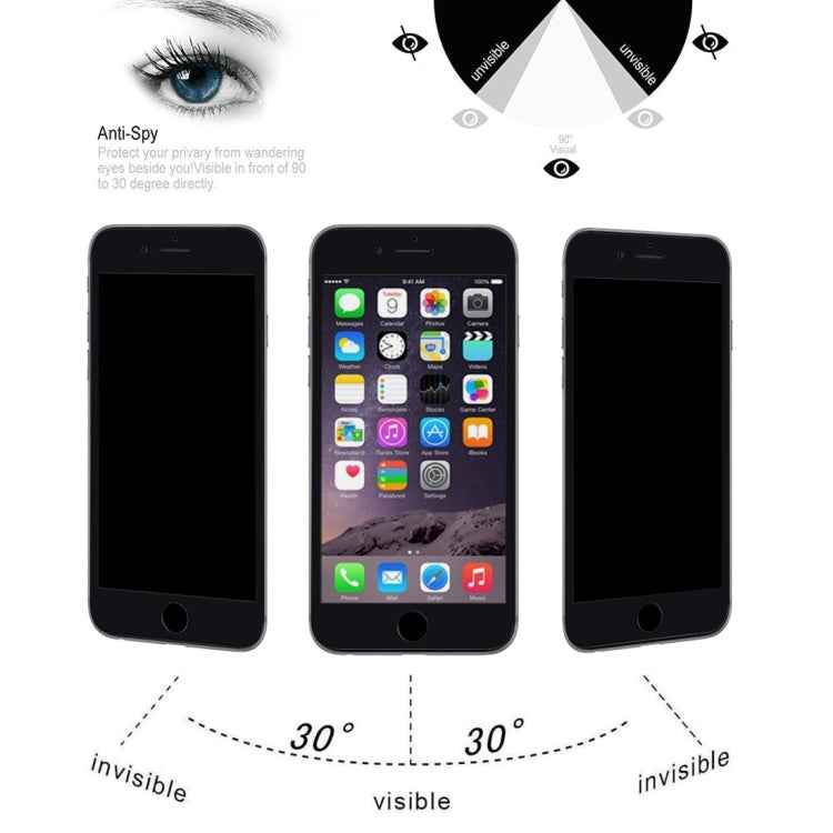 9H 6D Anti-peep Tempered Glass Film for iPhone SE 2022 / 2020 / 8 / 7