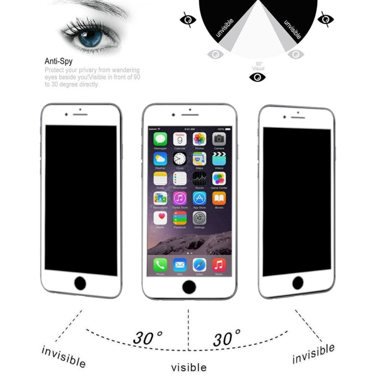 9H 6D Anti-peep Tempered Glass Film for iPhone SE 2022 / 2020 / 8 / 7, For iPhone 7(White), For iPhone SE 2022 / 2020 / 8 / 7(Black)