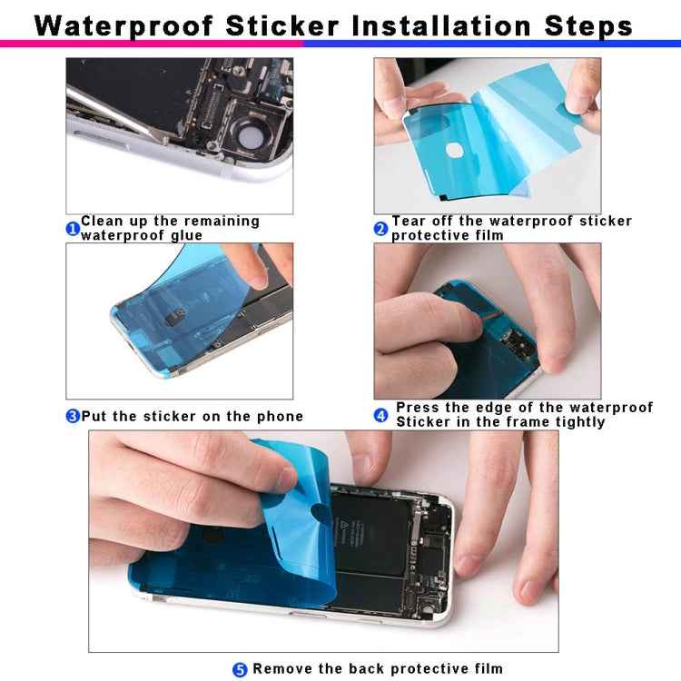 100 PCS LCD Frame Bezel Waterproof Adhesive Stickers for iPhone 8